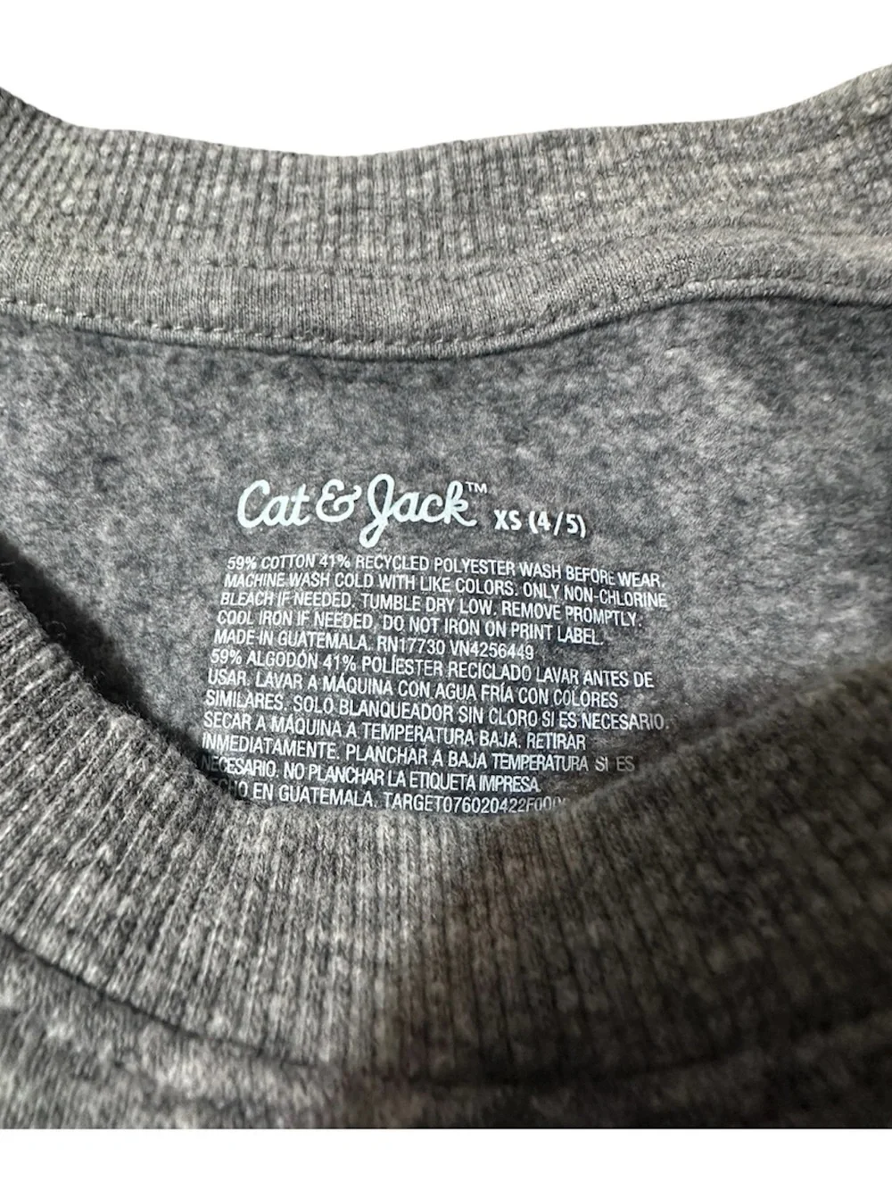 CAT & JACK Boys Heather Gray Sweatsuit Size XS (4-5)